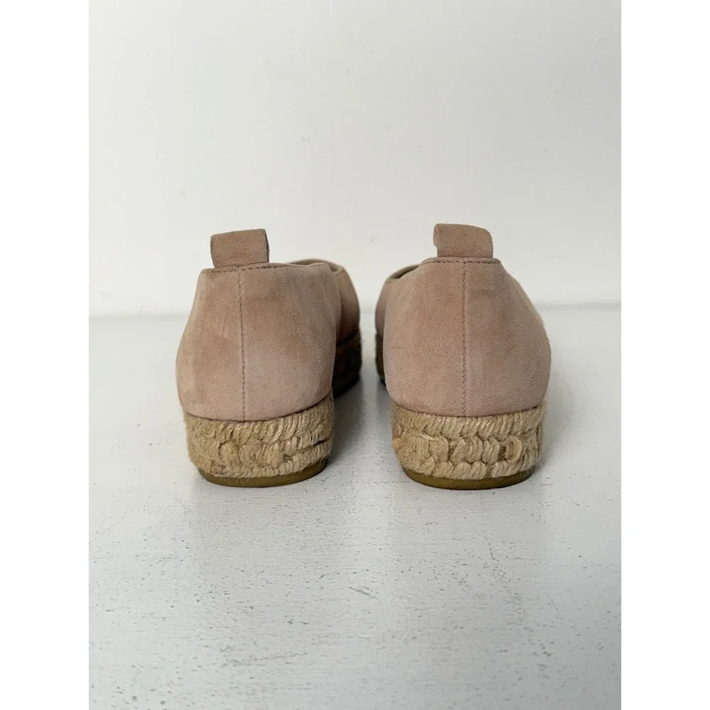 Reformation Tan Suede Espadrille Platform Flats Size 37 Made in Spain ballet